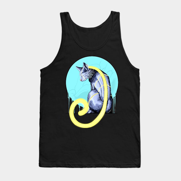 Moonlight Cat Tank Top by mylistart